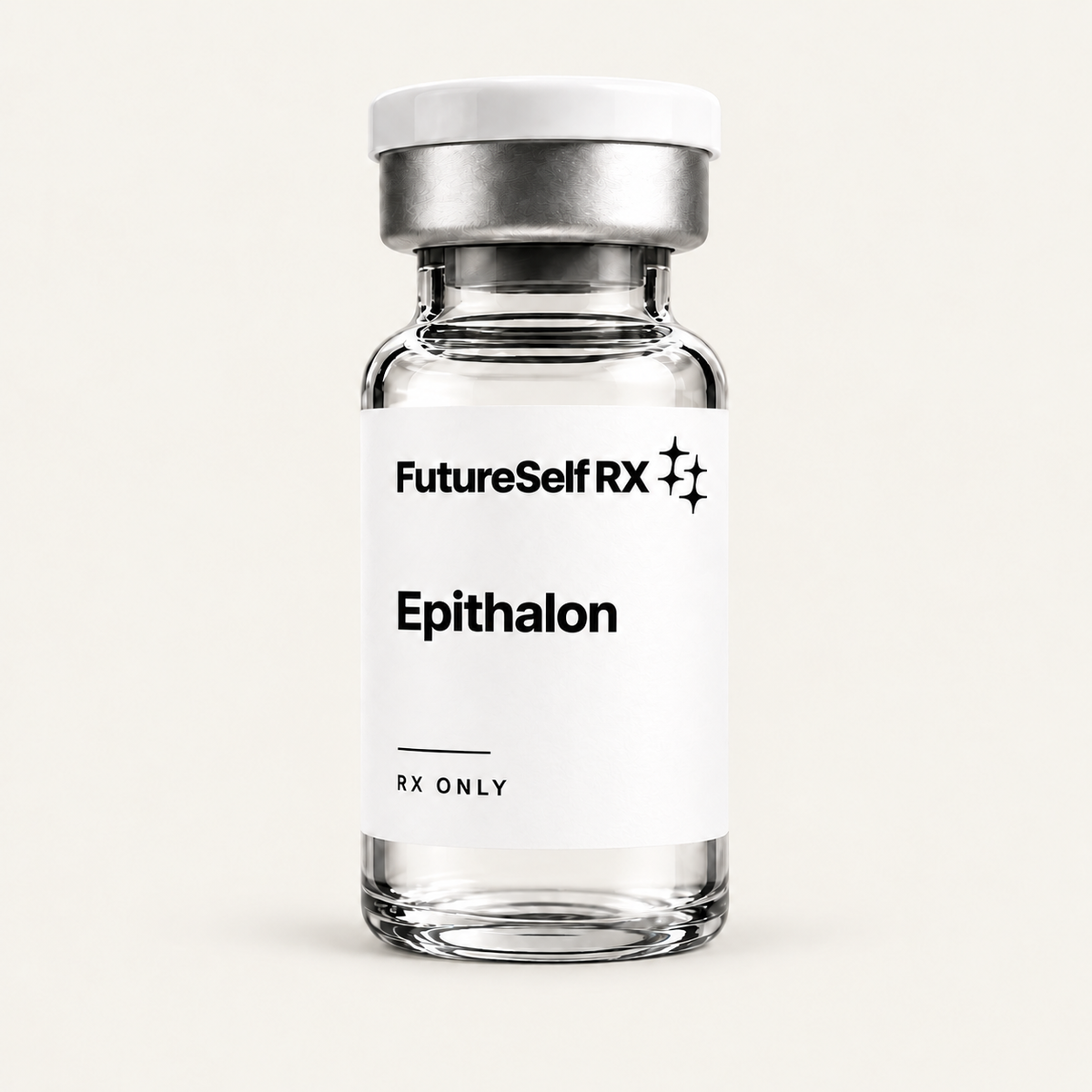 Illustrative FutureSelf RX Epithalon packaging concept; actual dispensing packaging may vary