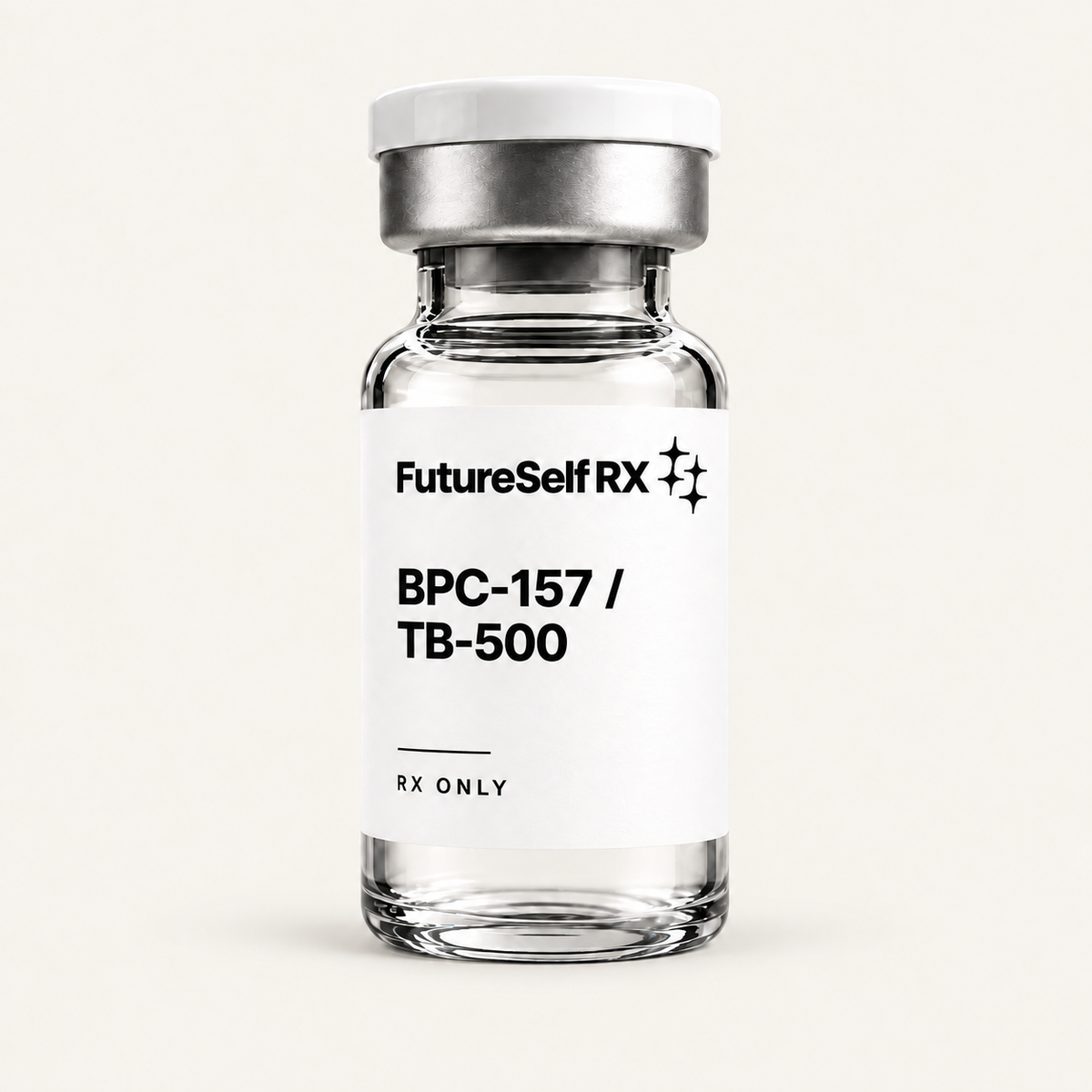 BPC-157 / TB-500 — FutureSelf RX white vial packaging concept