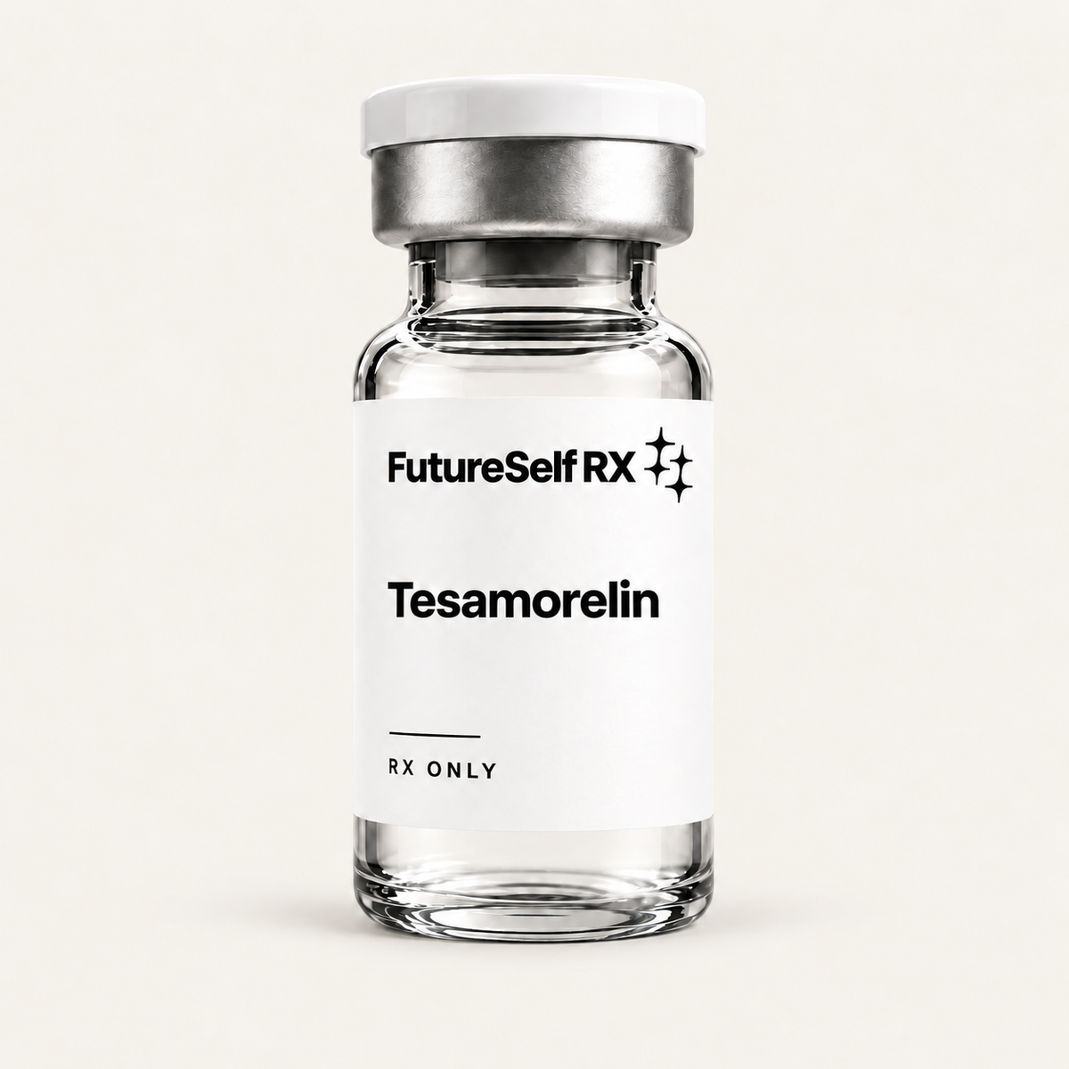 Illustrative FutureSelf RX Tesamorelin packaging concept; actual dispensing packaging may vary