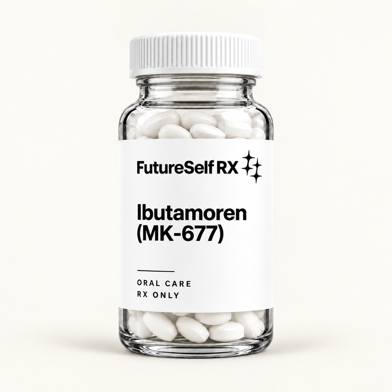 Ibutamoren (MK-677) — FutureSelf RX packaging concept